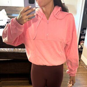 Stadium Half Zip Hoodie / Macaron Pink / S